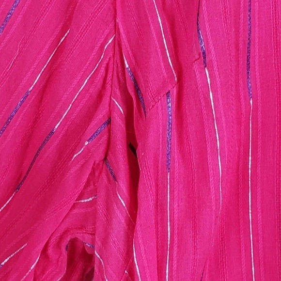 Catherines Tunic Top Womens Plus 2X Pink Stripe Cotton Boho Longline Shirt - Picture 5 of 9